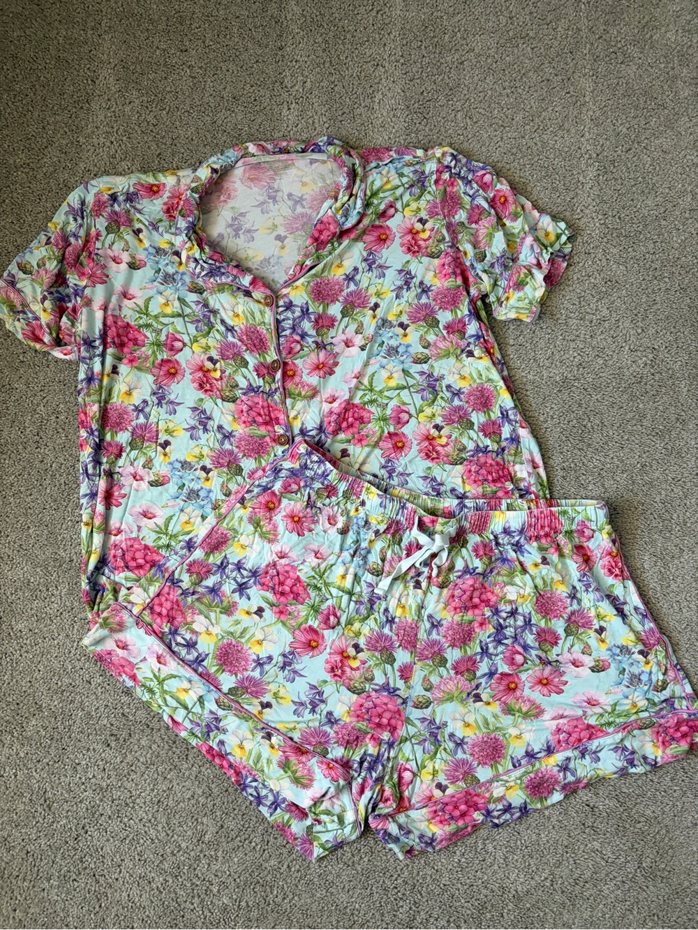Posh Peanut Bamboo Floral Short Sleeve Pajama Set